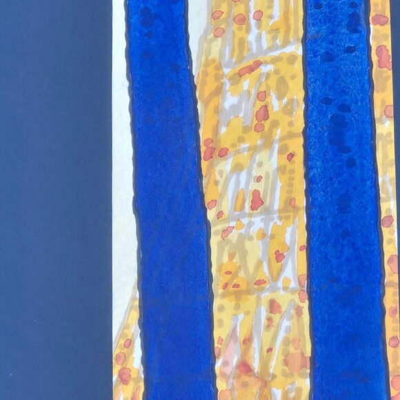 Nicola Perucca Framed Watercolor An Ancient City 2006 Wall Art 16 inch Blue Tree - Picture 12 of 16